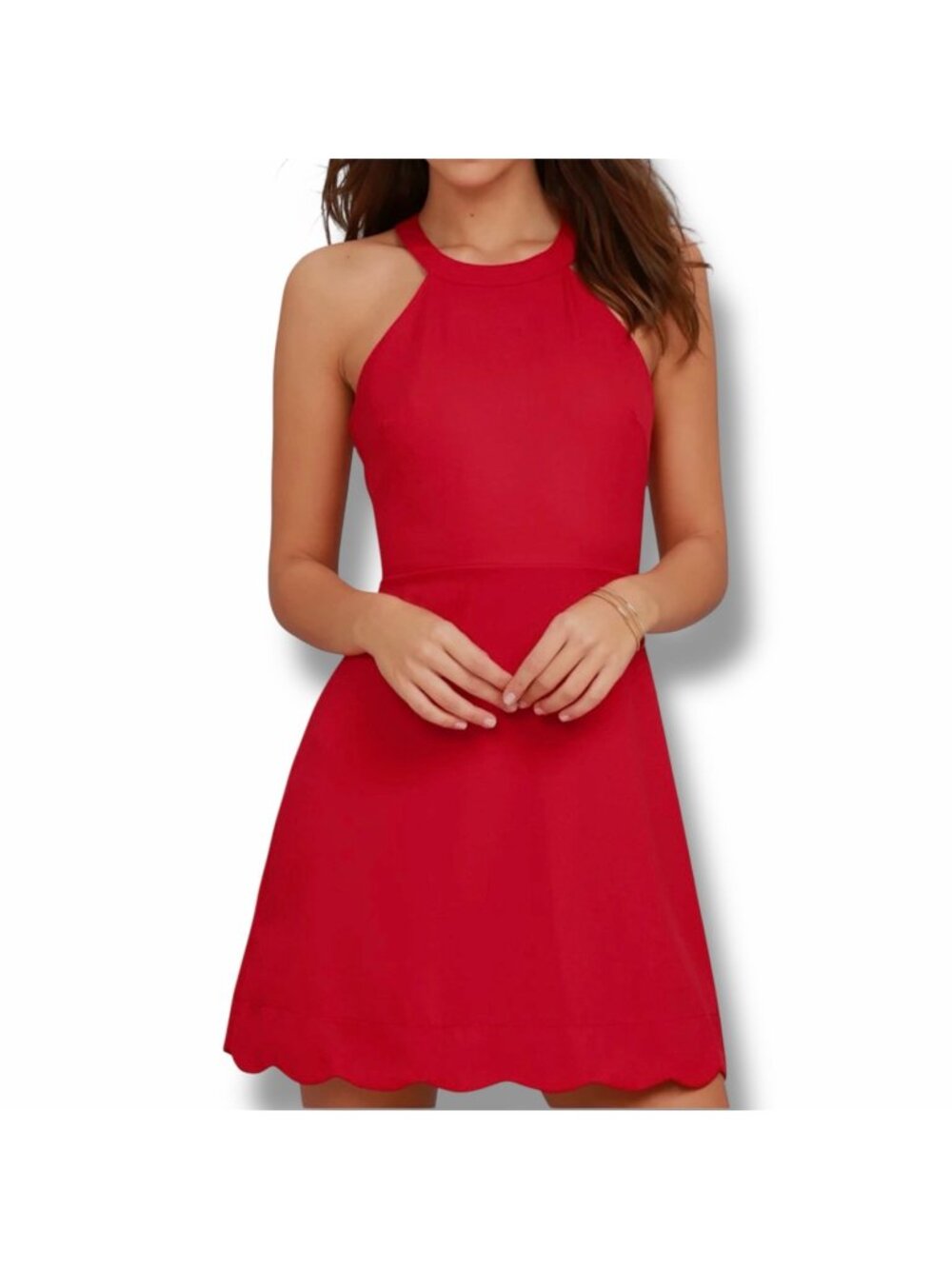 Lulu’s Mamacita Red Halter Skater Dress